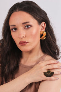 Colombia ring. half moon ring. plated with 24k gold.