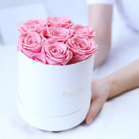 Preserved Rose Flower Round Gift Box handmade and natural