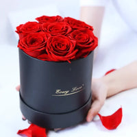 Preserved Rose Flower Round Gift Box handmade and natural