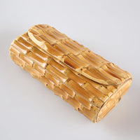 La Terran Handmade Natural Bamboo Root Clutch Bag